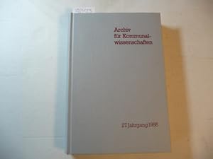 Bild des Verkufers fr Archiv fr Kommunalwissenschaften. Grundlagen, Konzepte, Beispiele. 27. Jahrgang. zum Verkauf von Gebrauchtbcherlogistik  H.J. Lauterbach