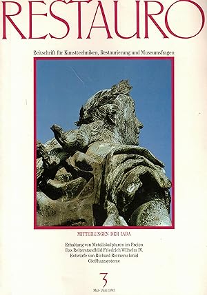 Seller image for Restauro. Einzelheft 3 Mai / Juni 1993. Zeitschrift fr Kunsttechniken, Restaurierung und Museumsfragen. Mitteilungen der IADA (99. Jahrgang) for sale by Paderbuch e.Kfm. Inh. Ralf R. Eichmann