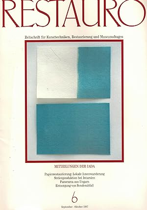 Seller image for Restauro. Einzelheft 6 September / Oktober 1997. Zeitschrift fr Kunsttechniken, Restaurierung und Museumsfragen. Mitteilungen der IADA (103. Jahrgang) for sale by Paderbuch e.Kfm. Inh. Ralf R. Eichmann