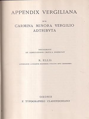 Bild des Verkufers fr Appendix vergiliana sive carmina minora Vergilio adtributa zum Verkauf von Librodifaccia