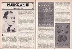 Seller image for Patrick White. Author of Voss. This is an original article separated from an issue of The Book & Magazine Collector publication, 1992. for sale by Cosmo Books