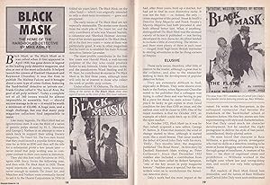 Seller image for The Black Mask : Detective fiction pulp magazine. The Home of The Hard Boiled Detective. This is an original article separated from an issue of The Book & Magazine Collector publication, 1993. for sale by Cosmo Books