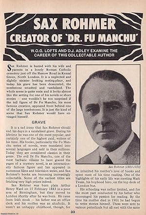 Seller image for Sax Rohmer. Creator of Dr. Fu Manchu. This is an original article separated from an issue of The Book & Magazine Collector publication, 1990. for sale by Cosmo Books