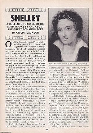 Bild des Verkufers fr Percy Shelley : The Many Books by and about The Great Romantic Poet. This is an original article separated from an issue of The Book & Magazine Collector publication, 1992. zum Verkauf von Cosmo Books
