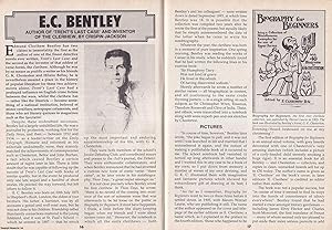 Bild des Verkufers fr E.C. Bentley. Author of Trent's Last Case. This is an original article separated from an issue of The Book & Magazine Collector publication, 1993. zum Verkauf von Cosmo Books