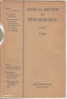 Image du vendeur pour Annual Review of Psychology, Volume 7; mis en vente par Never Too Many Books