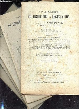 Imagen del vendedor de Revue gnrale du droit, de la lgislation et de la jurisprudence en france et  l'tranger. a la venta por Le-Livre