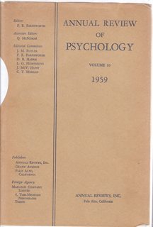 Annual Review of Psychology, Volume 10;