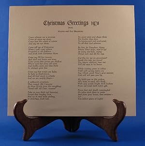 Christmas Greetings 1978 / Come whisper me a promise