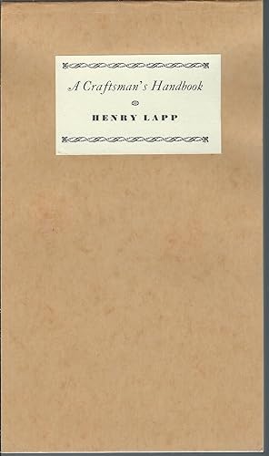 Seller image for Craftsman's Handbook: Henry Lapp for sale by MyLibraryMarket