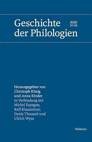 Bild des Verkufers fr Geschichte der Philologien. Bd.57/58 (2020) zum Verkauf von AHA-BUCH GmbH