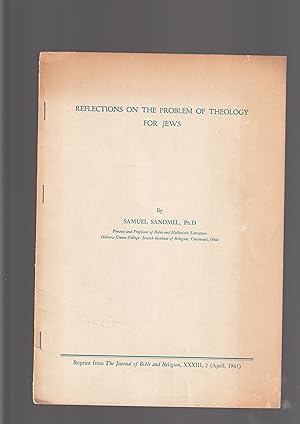Seller image for Reflections on the Problem of Theology for Jews for sale by Meir Turner