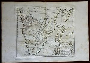 South Africa Congo Zanzibar Madagascar Horn Africa 1780 Vaugondy decorative map