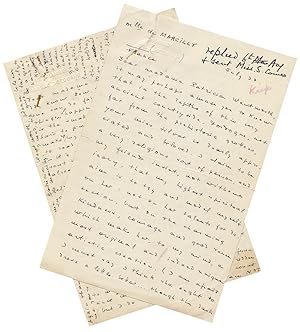 Image du vendeur pour [Two Fan Letters from a Woman to British Crime Fiction Writer Patricia Wentworth discussing Wentworth's heroine, Private Detective Miss Maud Silver, Spinsters, and Wentworth's book "Miss Silver Comes to Stay"] mis en vente par Ian Brabner, Rare Americana (ABAA)