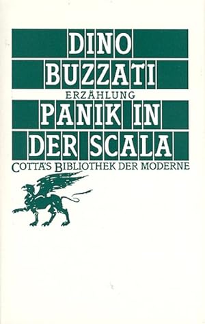Bild des Verkufers fr Panik in der Scala : Erzhlung / Dino Buzzati. Aus d. Ital. von Fritz Jaff / Cottas Bibliothek der Moderne ; 76 zum Verkauf von Bcher bei den 7 Bergen