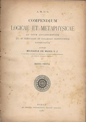 Image du vendeur pour COMPENDIUM LOGICAE ET METAPHYSICAE mis en vente par librisaggi