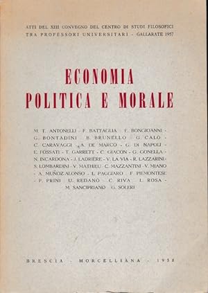 Seller image for Economia politica e morale - Atti del XIII Convegno for sale by librisaggi
