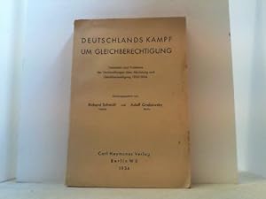 Imagen del vendedor de Deutschlands Kampf um Gleichberechtigung. Tatsachen und Probleme d.Verhandlungen ber Abrstung u.ndGleichberechtigung 1933/34. a la venta por Antiquariat Uwe Berg