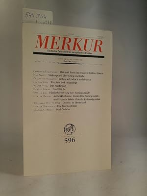 Image du vendeur pour Merkur. Deutsche Zeitschrift fr europisches Denken. Nr. 596, Heft 11, 52. Jahrgang. November 1998. mis en vente par ANTIQUARIAT Franke BRUDDENBOOKS