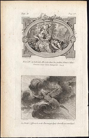 Antique Print-GABRIELE D'ESTREES-HENRY IV-LOVE-TRUTH-CLOUD-Eisen-Massard-1767