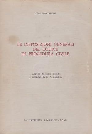 Immagine del venditore per Le disposizioni generali del codice di procedura civile venduto da librisaggi