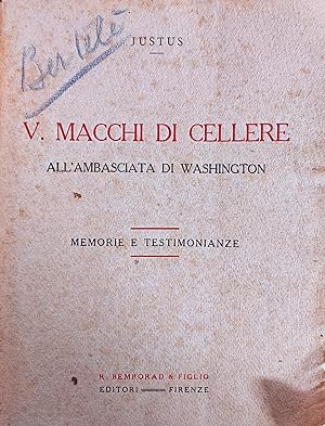 V. MACCHI DI CELLERE ALL'AMBASCIATA DI WASHINGTON