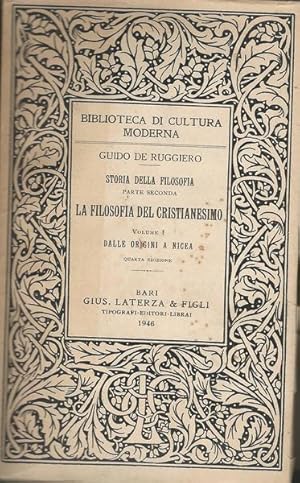 STORIA DELLA FILOSOFIA. PARTE SECONDA: LA FILOSOFIA DEL CRISTIANESIMO. I-II-III