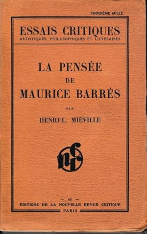 Image du vendeur pour La pense de Maurice Barrs mis en vente par librisaggi