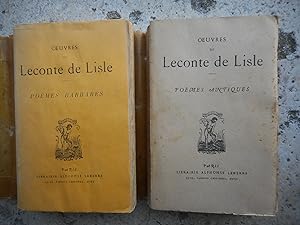Bild des Verkufers fr Oeuvres de Leconte de Lisle - 2 volumes 1)Poemes antiques 2)Poemes barbares zum Verkauf von Frederic Delbos