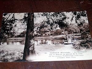 Bild des Verkufers fr Carte Postale Ancienne - 65 - PONTIVY (Morbihan). Le Dversoir sur le Blavet, en amont de la ville o les jeunes Pontivyens vont tous s'bbatre dans l'eau. zum Verkauf von JOIE DE LIRE