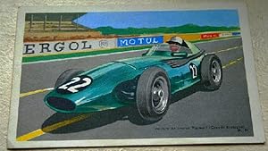 Bild des Verkufers fr Carte Postale Ancienne - Voiture de Course Vanwall (Grande-Bretagne) - illustration R.A - carte publicitaire Chocolat Tobler. zum Verkauf von JOIE DE LIRE