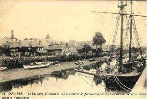 Bild des Verkufers fr Carte Postale ancienne QUIMPER. - Le Faubourg de Locamaria, ou se trouvent les fabriques de faences Bretonnes sur la rivire de l'Odet. - 82 zum Verkauf von JOIE DE LIRE