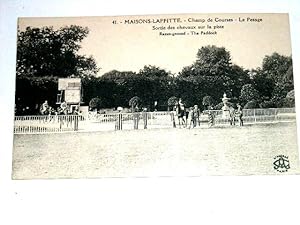 Bild des Verkufers fr Carte Postale Ancienne - 41 - MAISONS -LAFFITTE - Champs de Courses. Le Pesage. Sortie des chevaux sur la piste. zum Verkauf von JOIE DE LIRE