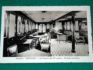 Imagen del vendedor de Carte Postale Ancienne - PAQUEBOT "ESPAGNE". Le Fumoir des 1res classes. a la venta por JOIE DE LIRE