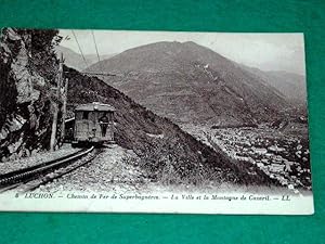 Bild des Verkufers fr Carte Postale Ancienne - 8 - LUCHON - Chemin de Fer de Superbagnires. La Ville et la Montagne de Cazaril. zum Verkauf von JOIE DE LIRE