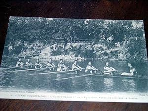 Bild des Verkufers fr Carte Postale Ancienne - 4 - types Toulousains. l' Equipe Snior. 1ere de l'Emulation Nautique quittant le garage. zum Verkauf von JOIE DE LIRE