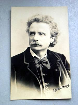 Bild des Verkufers fr Photographie - Carte postale de Edward Grieg, compositeur et pianiste norvgien de la priode romantique. zum Verkauf von JOIE DE LIRE