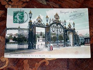 Image du vendeur pour Carte Postale Ancienne - 41 - LYON. La Grille du Parc de la Tte d'Or. mis en vente par JOIE DE LIRE