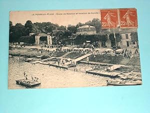 Bild des Verkufers fr Carte Postale Ancienne - LE PERREUX-PLAGE. Ecole de Natation et Location de Canots. zum Verkauf von JOIE DE LIRE