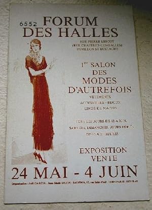 Bild des Verkufers fr Carte Postale Ancienne - Ier Salon des Modes d'Autrefois - Forum des Halles. zum Verkauf von JOIE DE LIRE