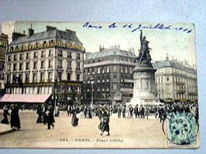 Bild des Verkufers fr Carte Postale Ancienne - 262-Place Clichy. Carte colorise. zum Verkauf von JOIE DE LIRE