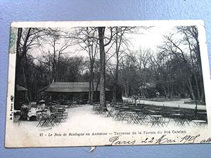 Bild des Verkufers fr Carte Postale Ancienne - 27 - Le Bois de Boulogne en Automne. Terrasse de la Ferme du Pr Catalan. zum Verkauf von JOIE DE LIRE