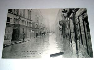 Image du vendeur pour Carte Postale Ancienne - CRUE DE LA SEINE. Paris. Rue Saint-Andr-des-Arts. Le 30 Janvier 1910. mis en vente par JOIE DE LIRE