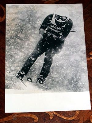 Très belle photographie de presse : Descente à ski de Marie Thérèse Nadig à Pronten (Allemagne Fé...