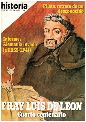 Seller image for REVISTA HISTORIA 16, N 182, AO XVI, JUNIO 1991: FRAY LUIS DE LEN, CUARTO CENTENARIO; Y OTROS for sale by Librera Dilogo