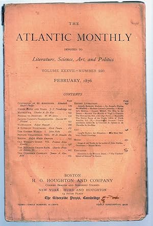 "A Literary Nightmare" in THE ATLANTIC MONTHLY, February, 1876