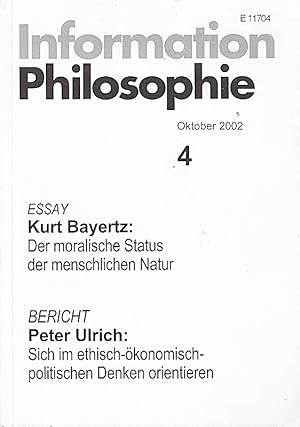 Image du vendeur pour Information Philosophie 4. Oktober 2002. mis en vente par Die Buchgeister
