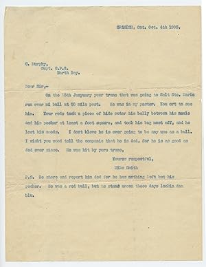 Joke letter to G. Murphy, Supt. C.P.R. North Bay