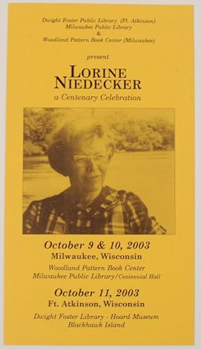 Seller image for Lorine Niedecker: A Centenary Celebration for sale by Jeff Hirsch Books, ABAA