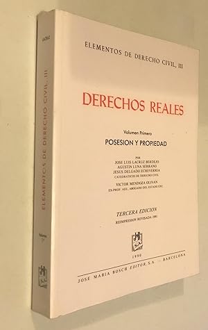 Image du vendeur pour Elementos De Derecho Civil III,Derechos Reales (Posesion Y Propiedad) (Spanish) Paperback ? January 1, 1990 mis en vente par Once Upon A Time
